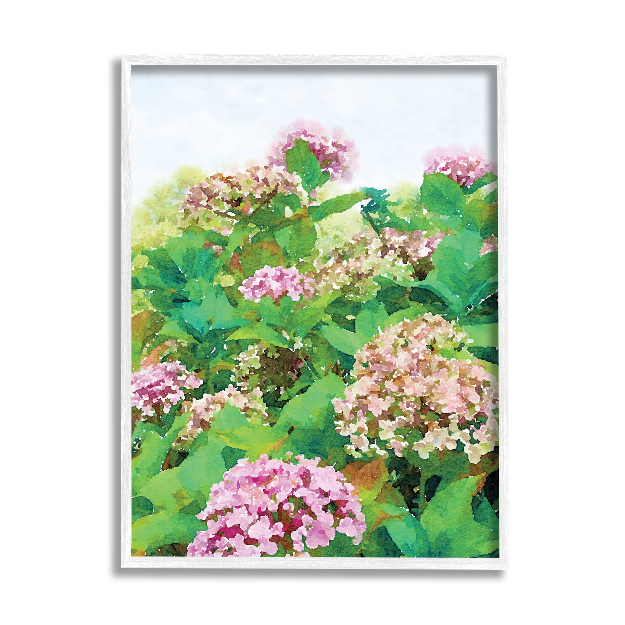 Stupell Industries Pink Geranium Bushes In Field Clear Sky, 11 x 14, Designed by Emily Navas