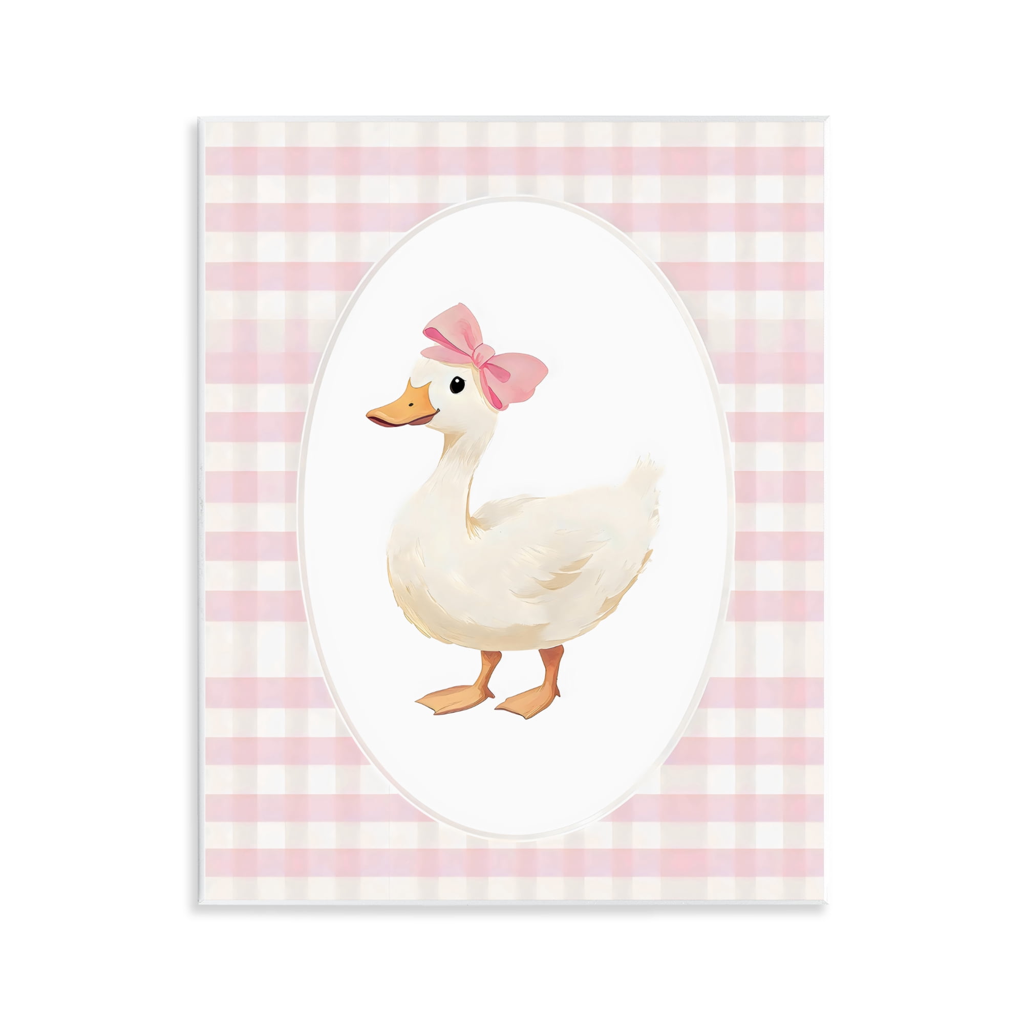 Stupell Industries Pink Gingham Duckling Wall Plaque Art, design by Arlington Prints