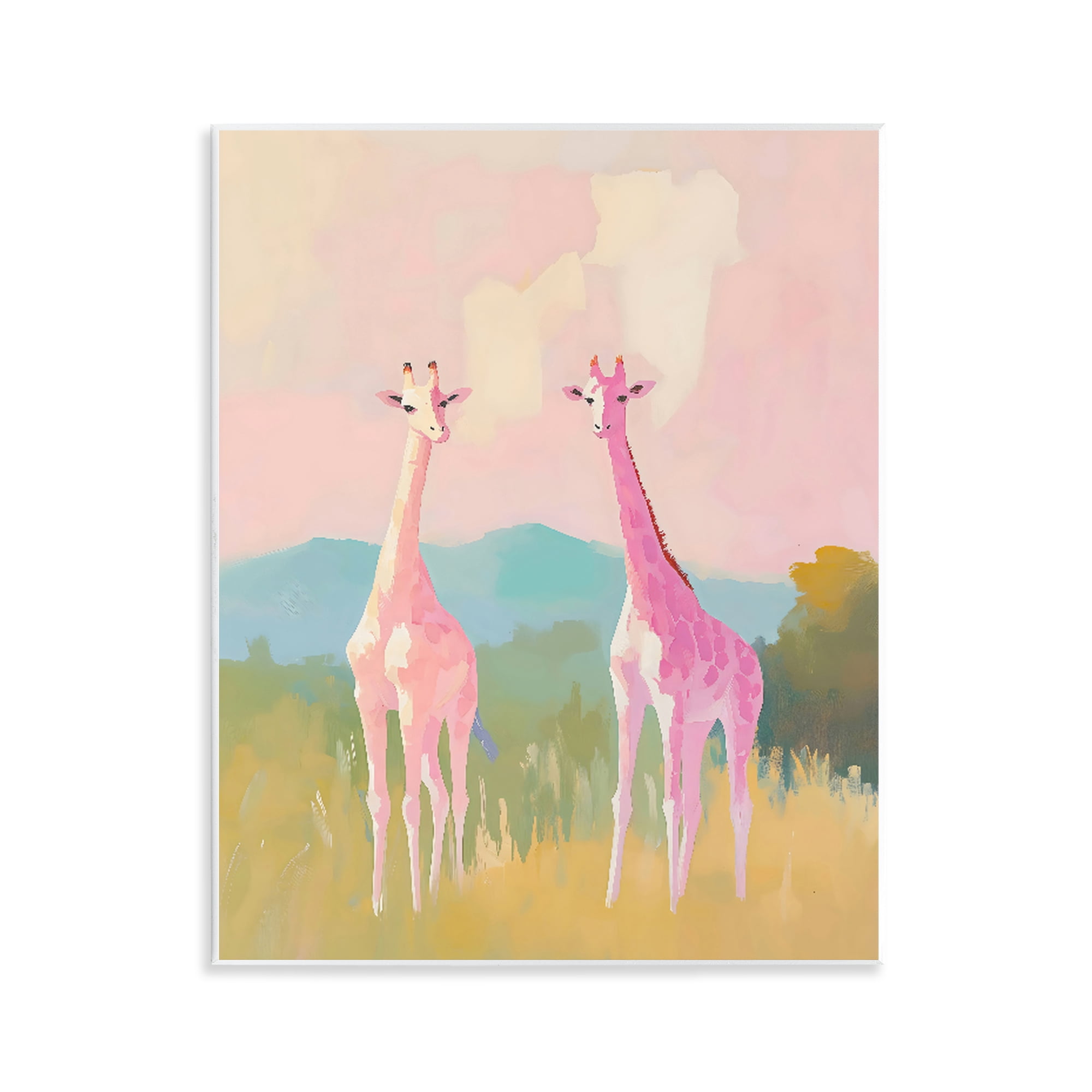 Stupell Industries Pink Giraffes on Savanna Wall Plaque Art, design by The Prints Vibe