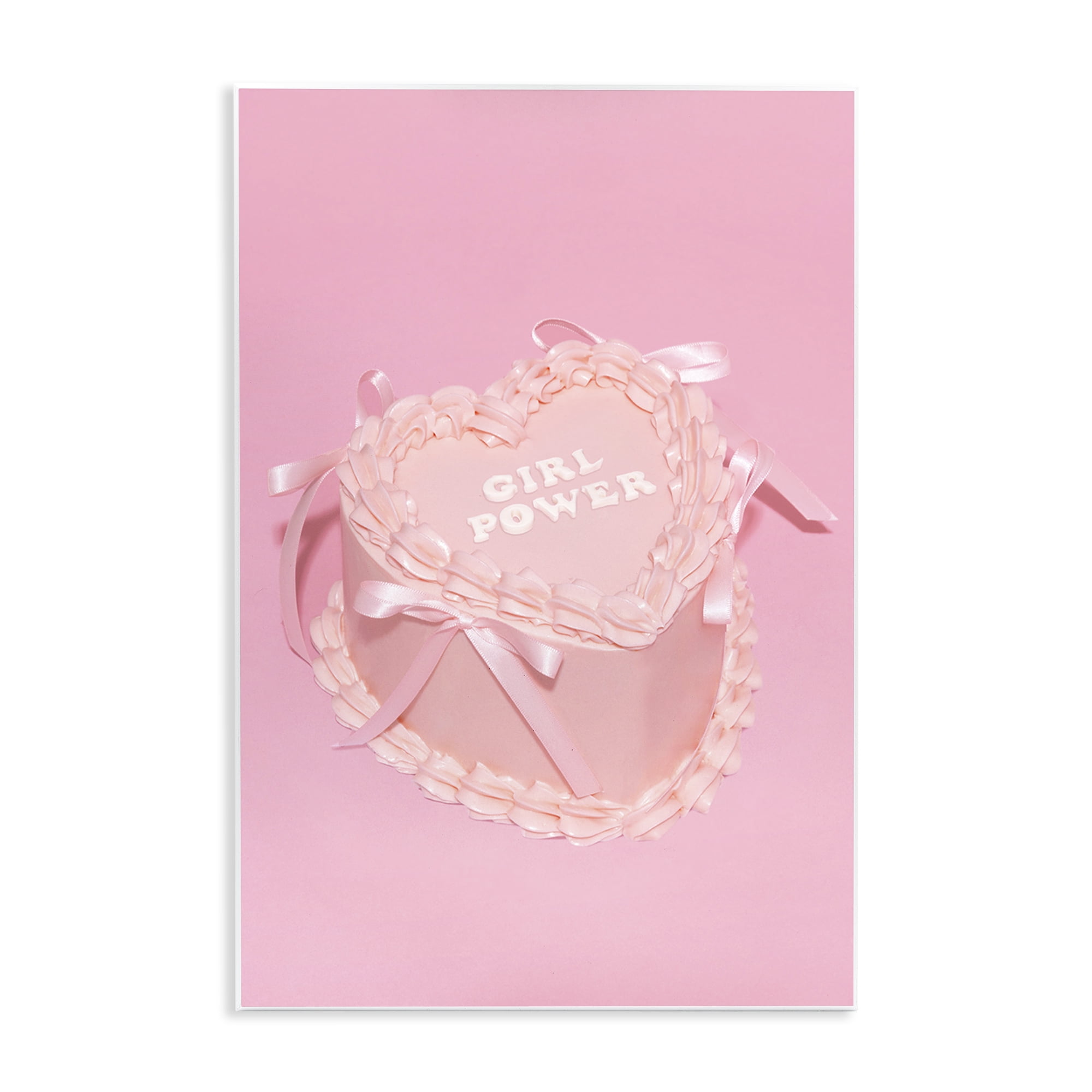 Stupell Industries Pink Girl Power Cake Food & Beverage Painting Unframed Art Print Wall Art, 13 x 19