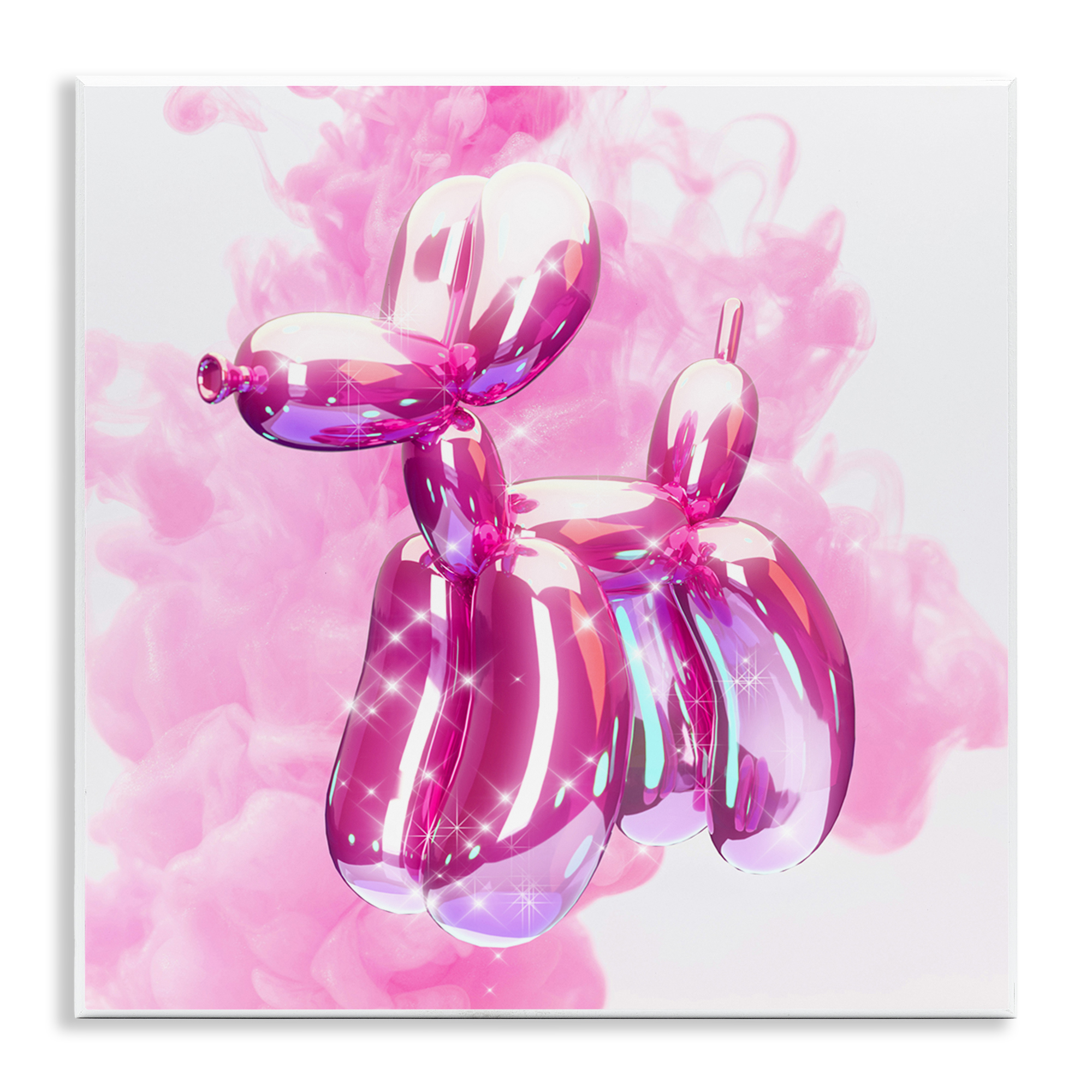 Stupell Industries Pink Glam Balloon Dog Abstract Painting Unframed Art Print Wall Art, 12 x 12