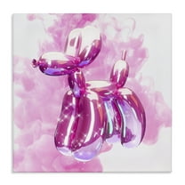Stupell Industries Pink Glam Balloon Dog Abstract Painting Wrapped Canvas Art Print Wall Art, 17 x 17