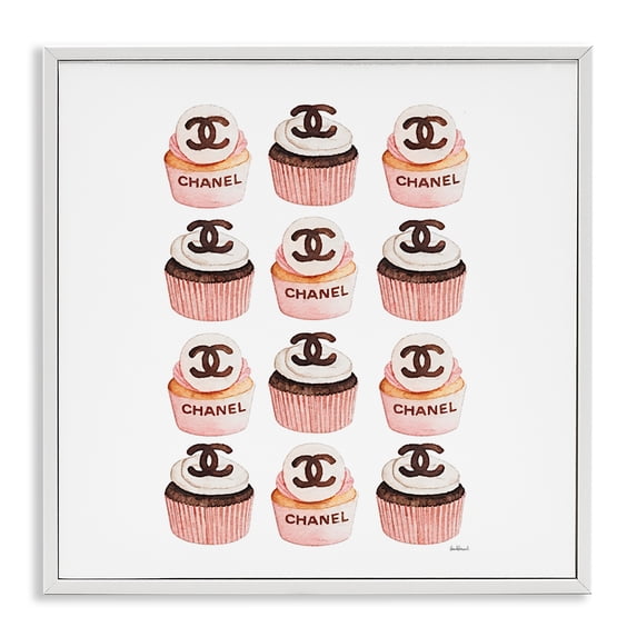 Stupell Industries Art Deco Pink Glam Brand Cupcakes White Framed Giclee Art, 12 x 12, by Amanda Greenwood