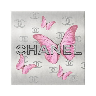 Stupell Industries Pink Glam Butterflies Animals & Insects Painting Gallery Wrapped Canvas Print Wall Art, 17 x 17