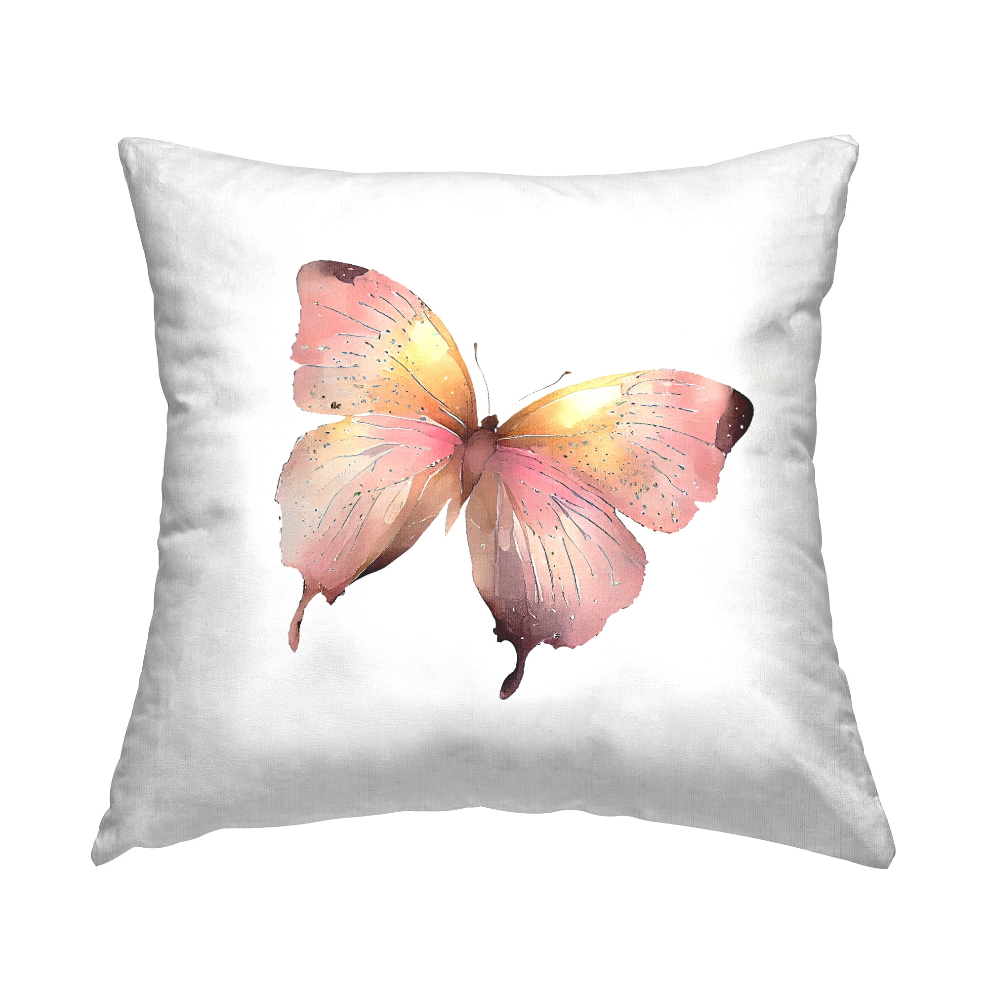 Stupell Industries Pink Glam Butterfly Decorative Printed Throw Pillow, 18 x 18