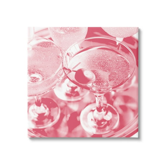 Stupell Industries Pink Glam Cocktails Food & Beverage Painting Gallery Wrapped Canvas Art Print Wall Art, 30 x 30