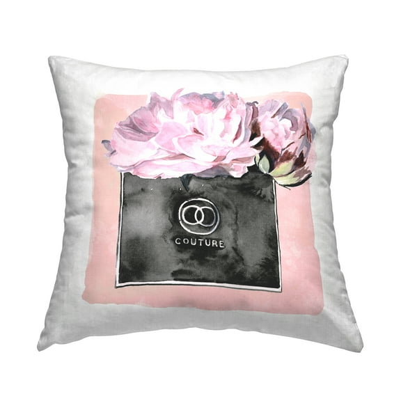 Stupell Industries Pink Glam Couture Perfume Flower Blossoms Design by Jennifer Paxton Parker Throw Pillow