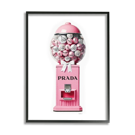 Stupell Industries Pink Glam Gumball Machine Beauty & Fashion Painting Black Framed Art Print Wall Art, 11 x 14