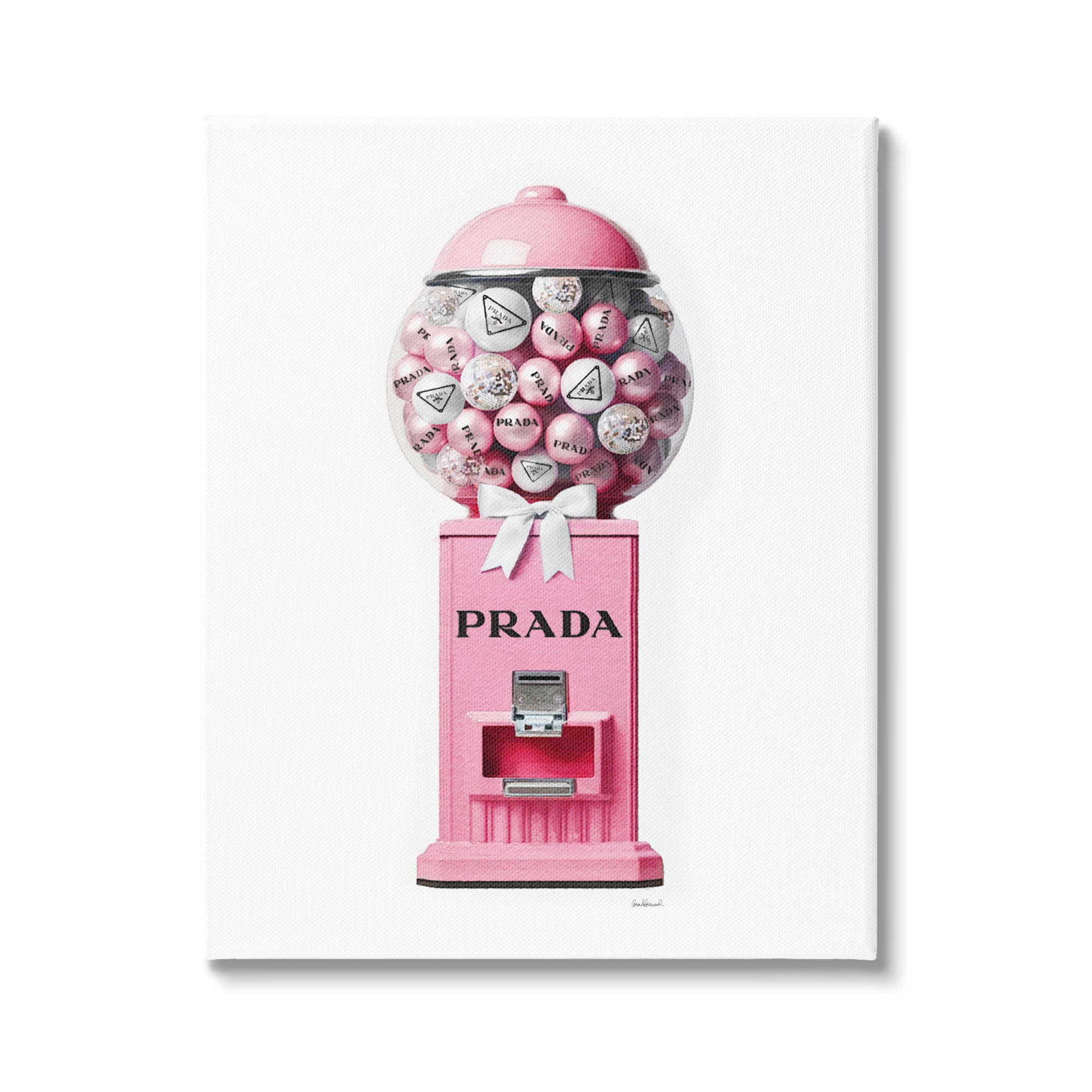 Stupell Industries Pink Glam Gumball Machine Beauty & Fashion Painting Gallery Wrapped Canvas Art Print Wall Art, 36 x 48