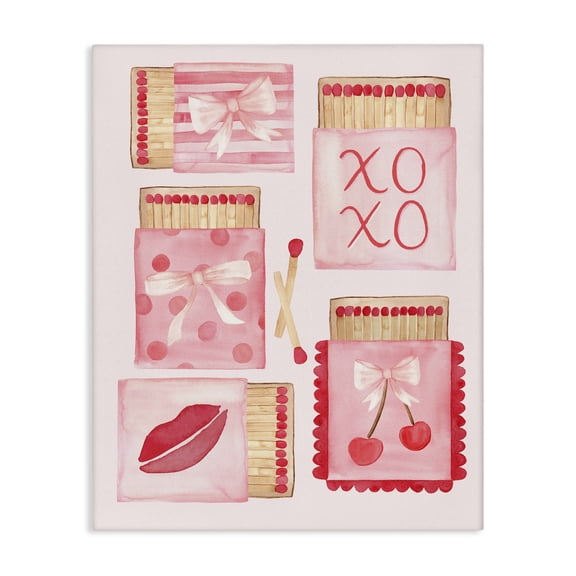 Stupell Industries Pink Glam Matchbook Composition Canvas Wall Art design by Nina Jacobs, 20 x 16