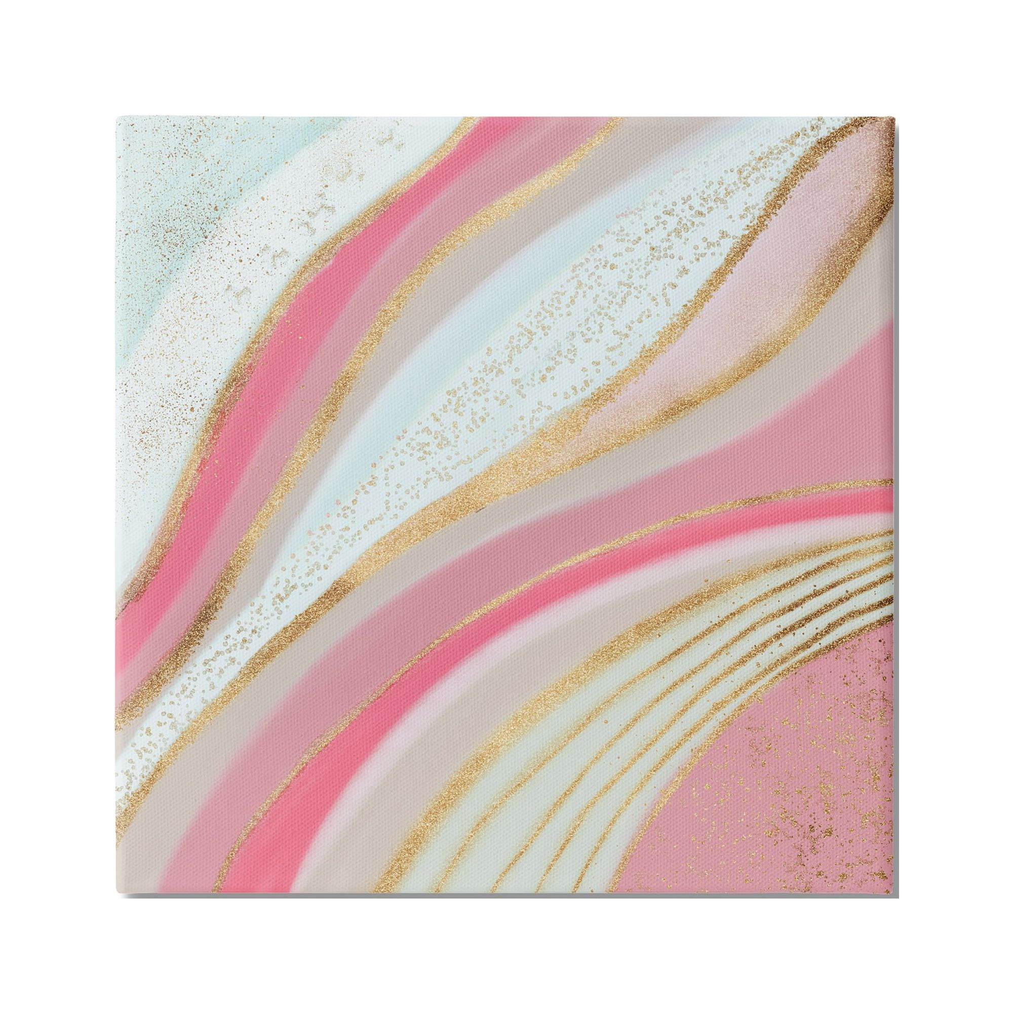 Stupell Industries Pink & Glam Waves Abstract Painting Gallery Wrapped Canvas Art Print Wall Art, 36 x 36