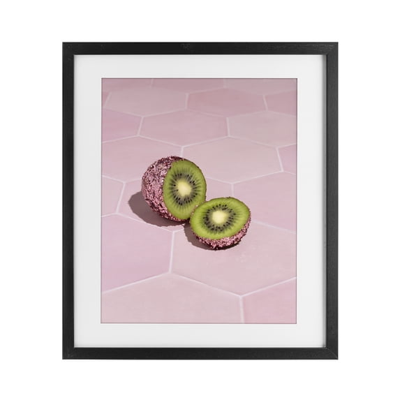 Stupell Industries Contemporary Pink Glimmer Kiwi Black Framed Print Under Glass, 13 x 16, by LISH Creative
