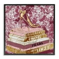 thumbnail image 1 of Stupell Industries Pink Glitz Heel on Designer Books Fashion Glam Floral Framed Wall Art Design by Ziwei Li, 12" x 12", Black Framed, 1 of 9