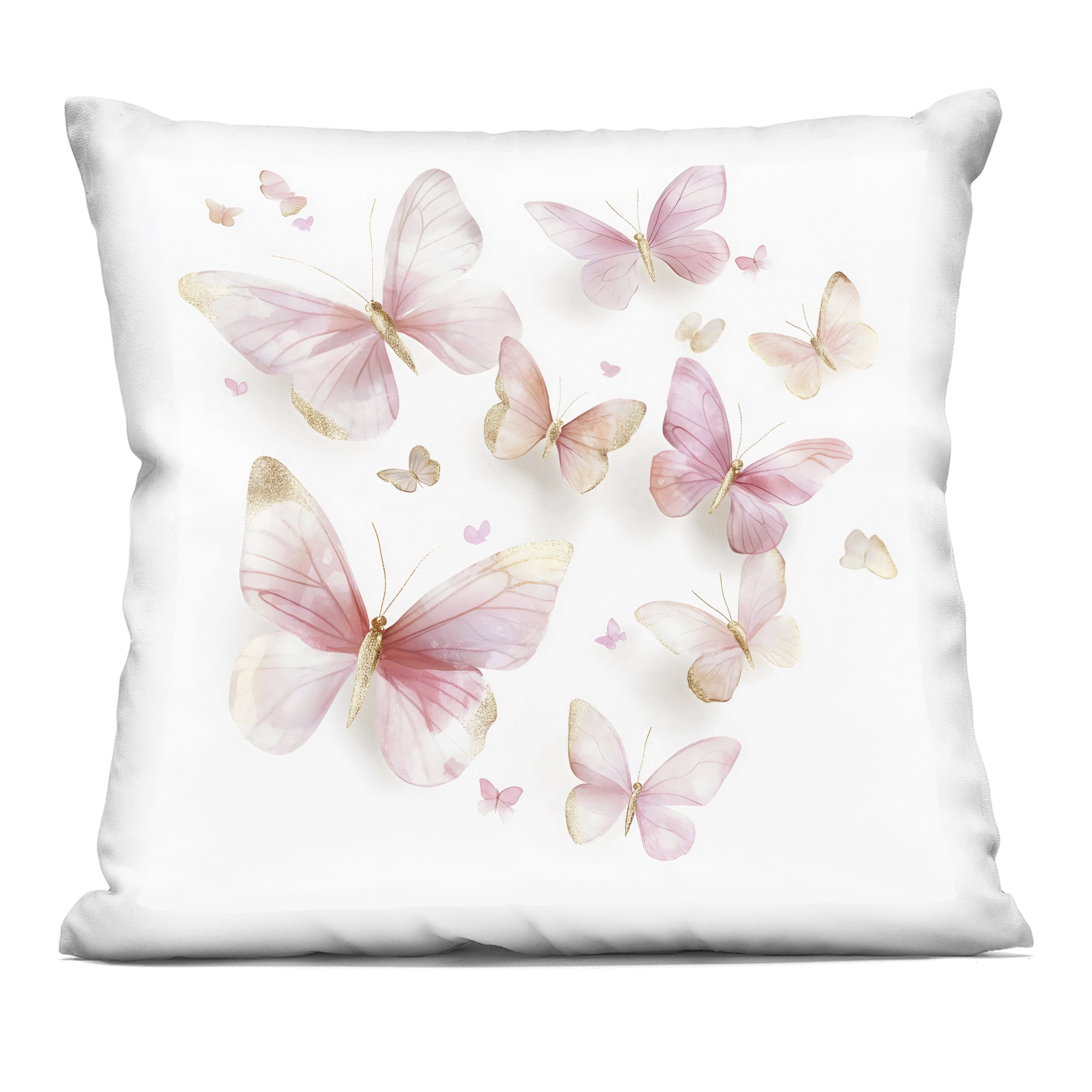 Stupell Industries Pink & Gold Butterfly Rabble Decorative Printed Throw Pillow, design by Creative Studio
