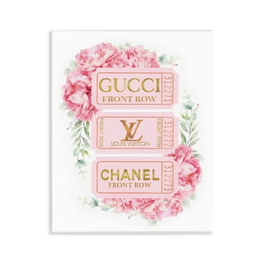 Stupell Industries Pink & Gold Glam Tickets Fashion Painting Unframed Art Print Wall Art, 11 x 14