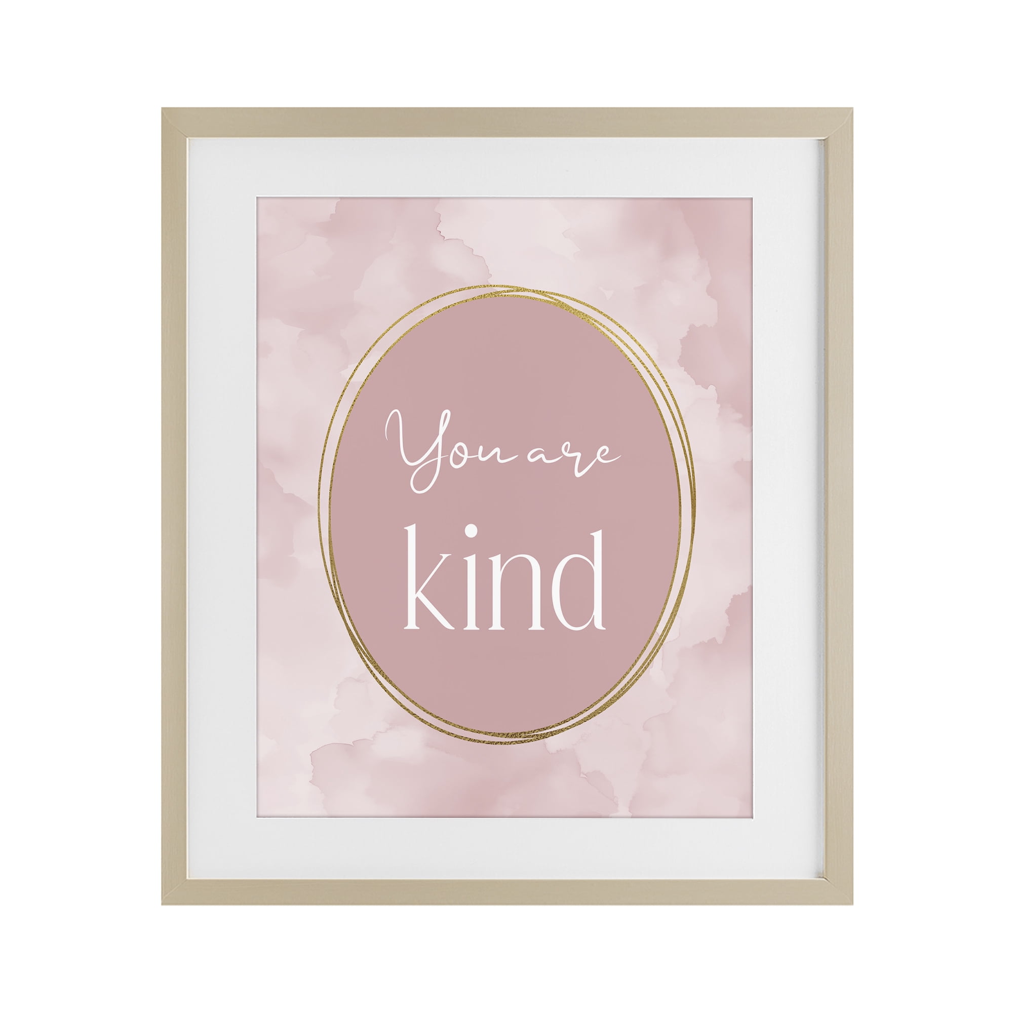 Stupell Industries Pink Golden Affirmation Birch Framed Print Under Glass, design by Christine Simpson Art