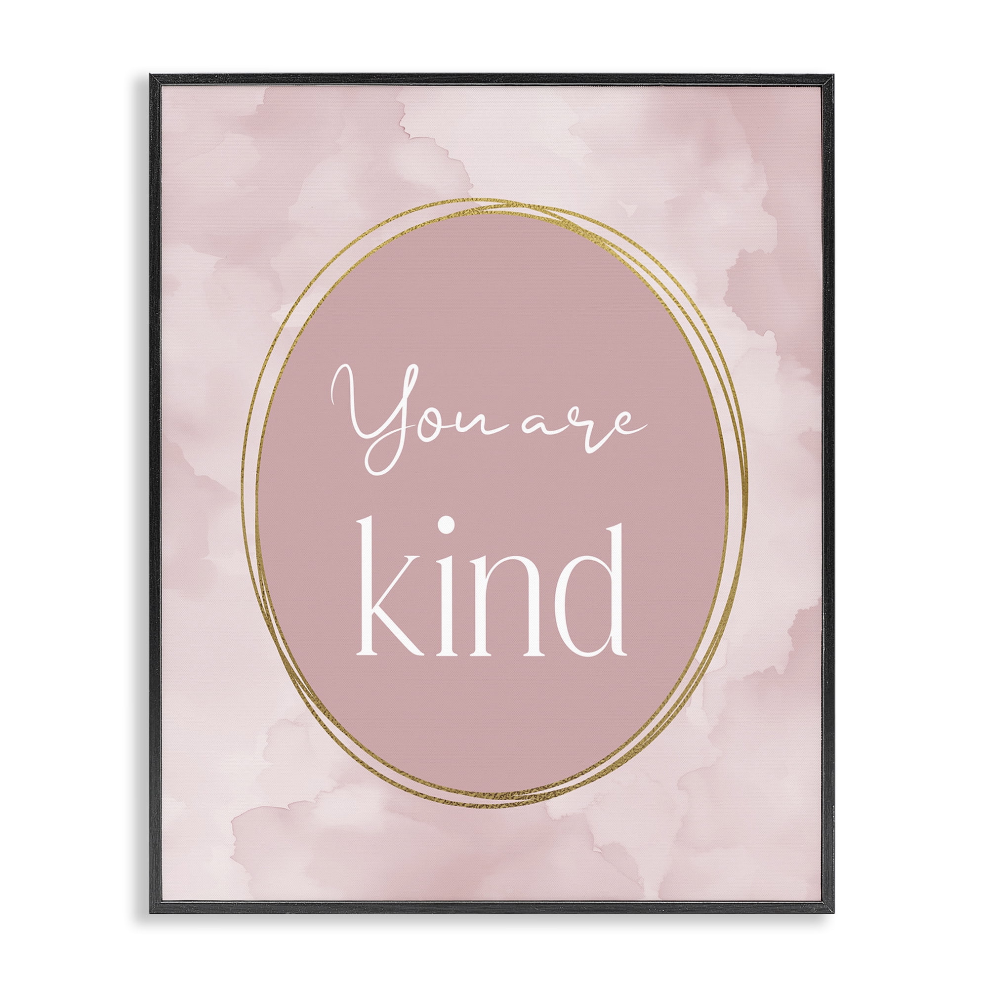 Stupell Industries Pink Golden Affirmation Black Framed Giclee Art, design by Christine Simpson Art