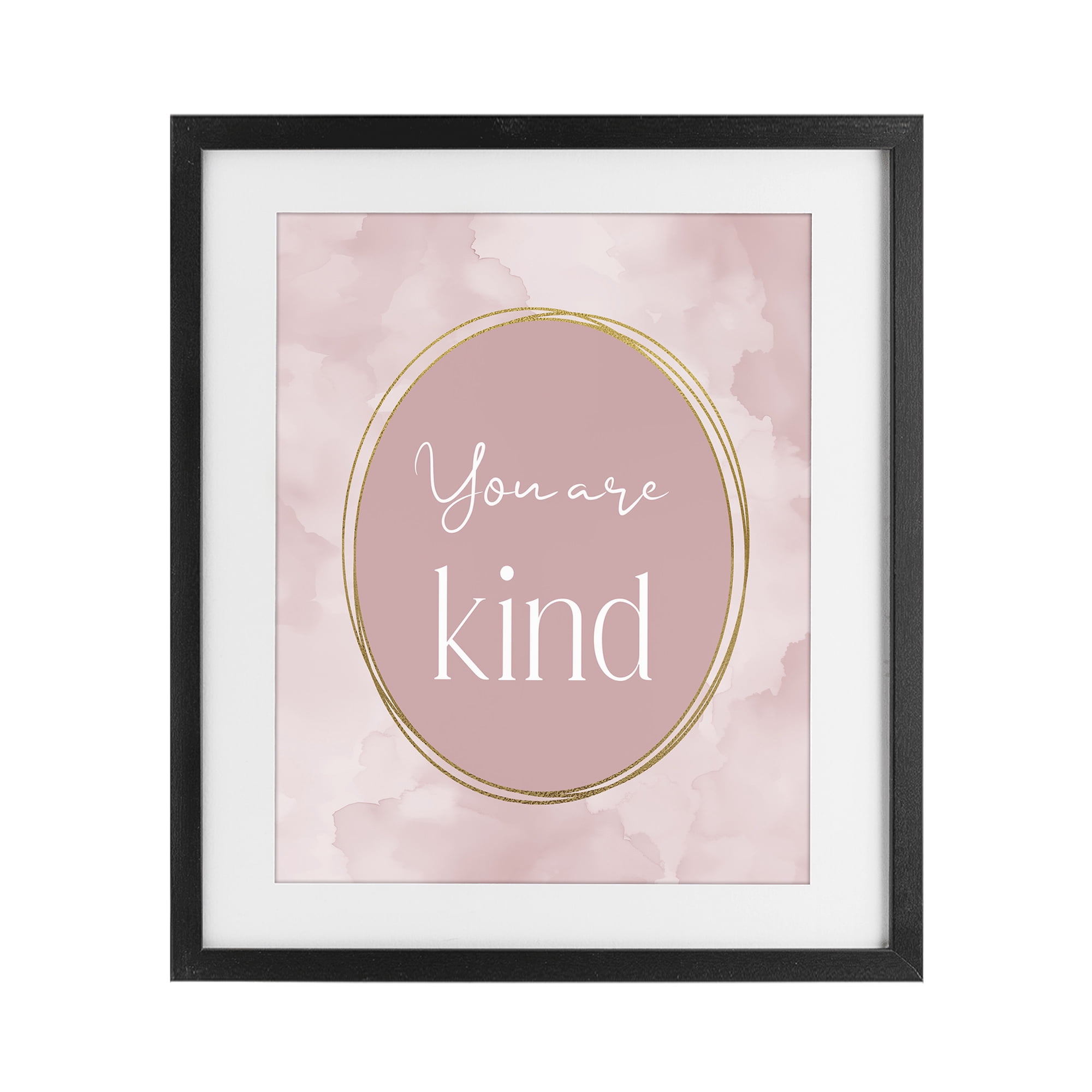 Stupell Industries Pink Golden Affirmation Black Framed Print Under Glass, design by Christine Simpson Art