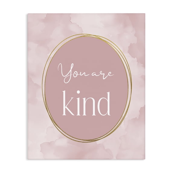 Stupell Industries Modern Pink Golden Affirmation Canvas Art, 24 x 30, by Christine Simpson Art