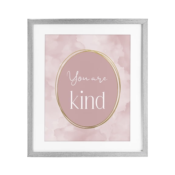 Stupell Industries Pink Golden Affirmation Gray Framed Print Under Glass, design by Christine Simpson Art