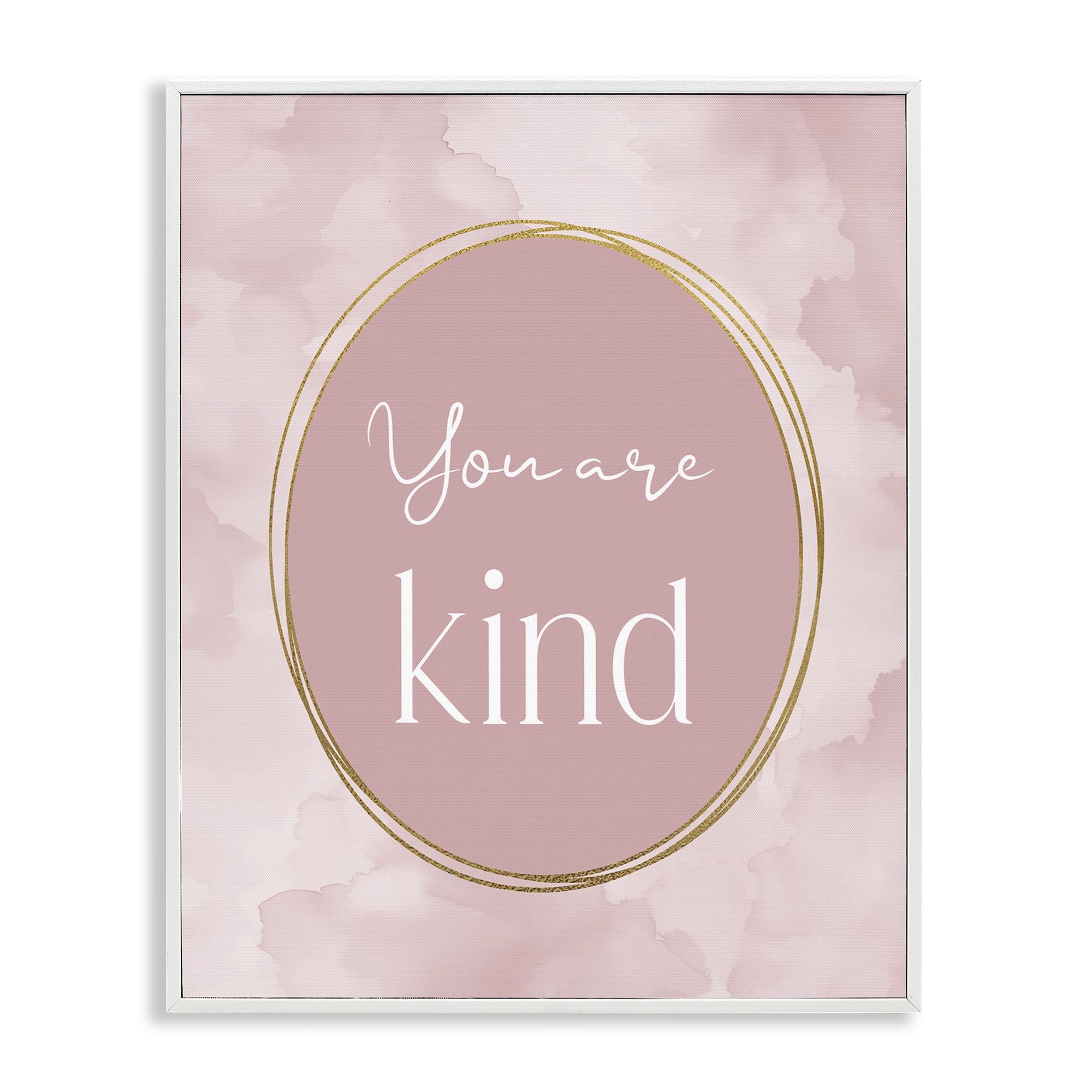 Stupell Industries Pink Golden Affirmation White Framed Giclee Art, design by Christine Simpson Art