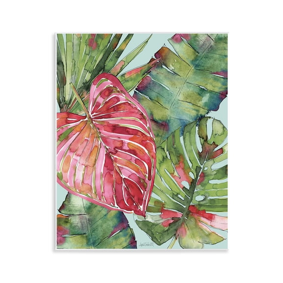 Stupell Industries Pink & Green Palm Springs Wall Plaque Art design by Anne Tavoletti, 14 x 11