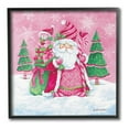 thumbnail image 1 of Stupell Industries Pink & Green Santa Scene Holiday Painting Black Framed Art Print Wall Art, 17 x 17, 1 of 9