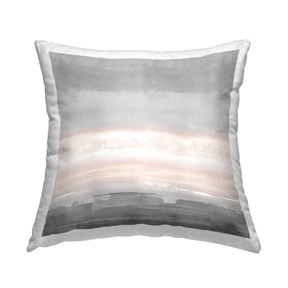 Stupell Industries Pink & Grey Brushed Abstract Printed Throw Pillow Design by Rachel Springer