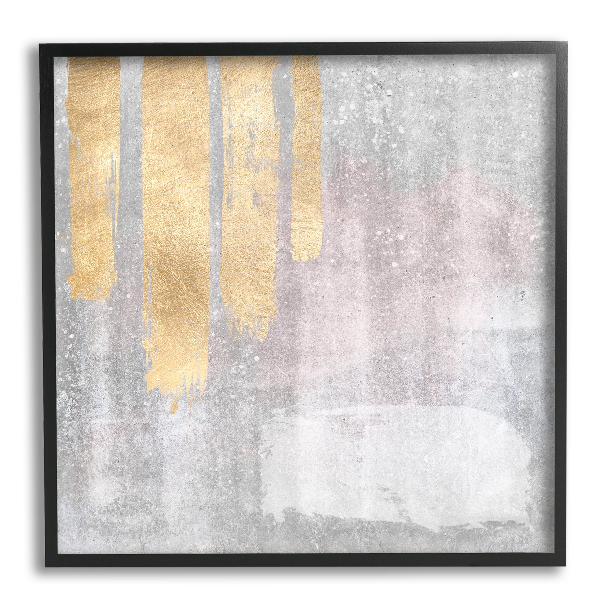 Stupell Industries Pink & Grey Composition Abstract Painting Black Framed Art Print Wall Art, 24 x 24
