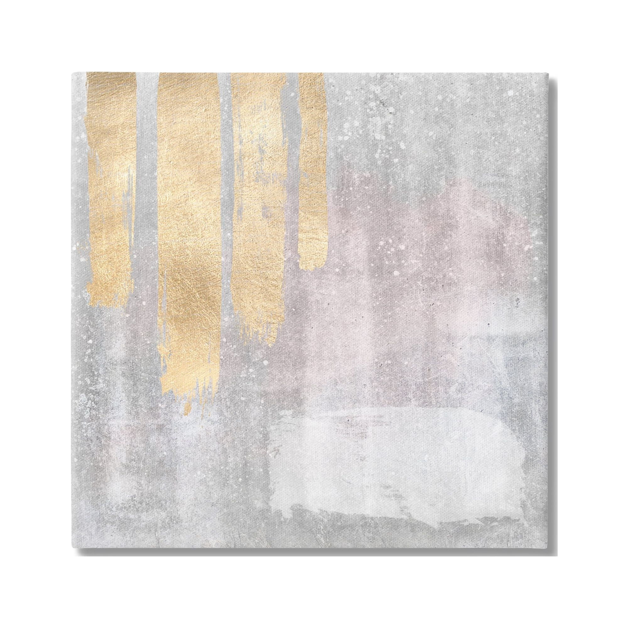Stupell Industries Pink & Grey Composition Abstract Painting Gallery Wrapped Canvas Print Wall Art, 30 x 30