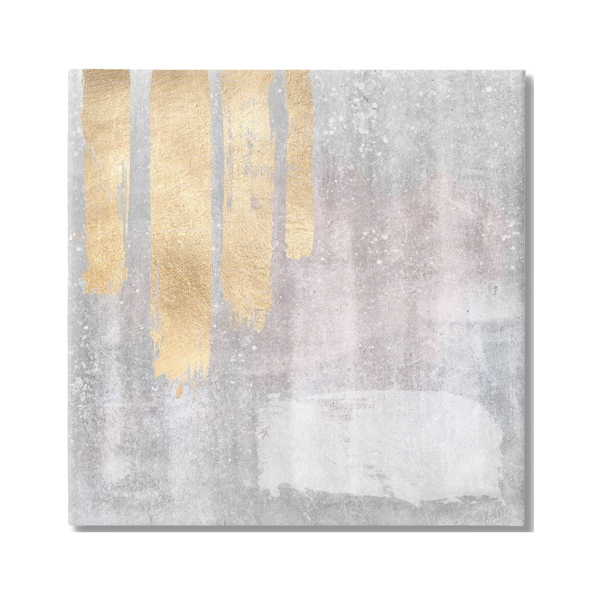 Stupell Industries Pink & Grey Composition Abstract Painting Gallery Wrapped Canvas Print Wall Art, 36 x 36