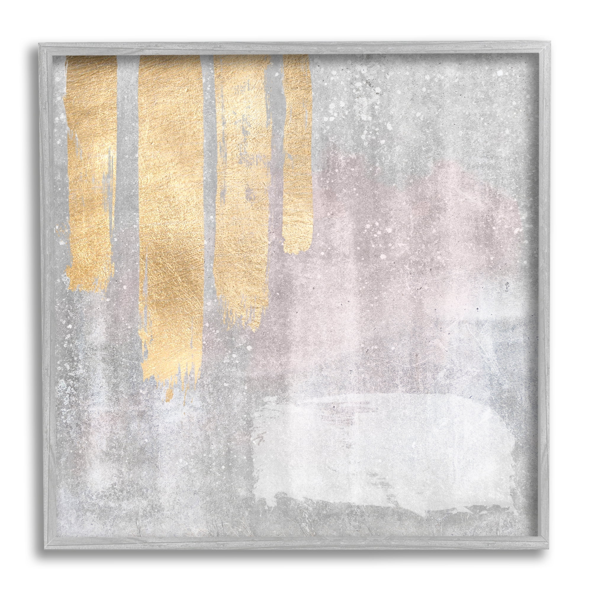 Stupell Industries Pink & Grey Composition Abstract Painting Gray Framed Art Print Wall Art, 12 x 12