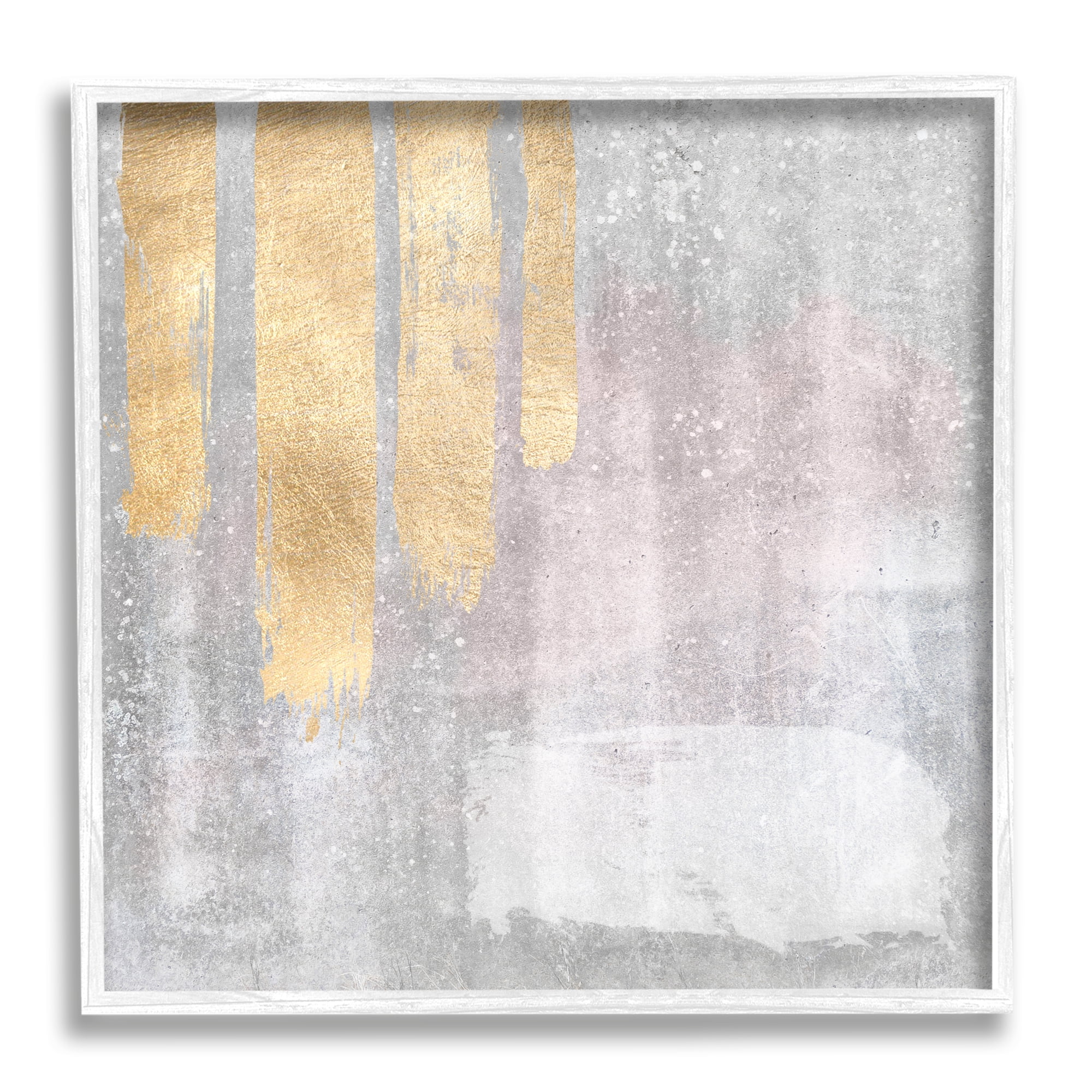 Stupell Industries Pink & Grey Composition Abstract Painting White Framed Art Print Wall Art, 17 x 17