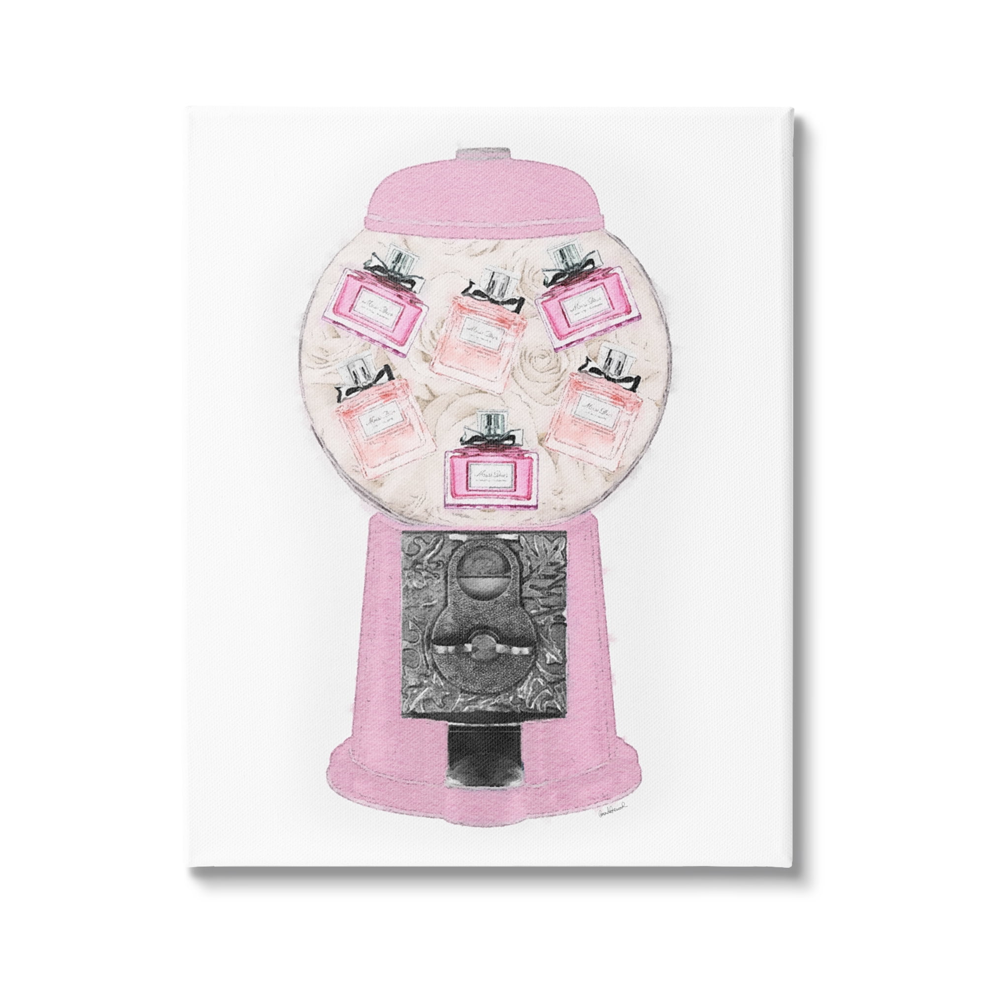 Stupell Industries Pink Gumball Machine Glam Designer Perfume Bottles Canvas Wall Art, 36 x 48, Design by Amanda Greenwood