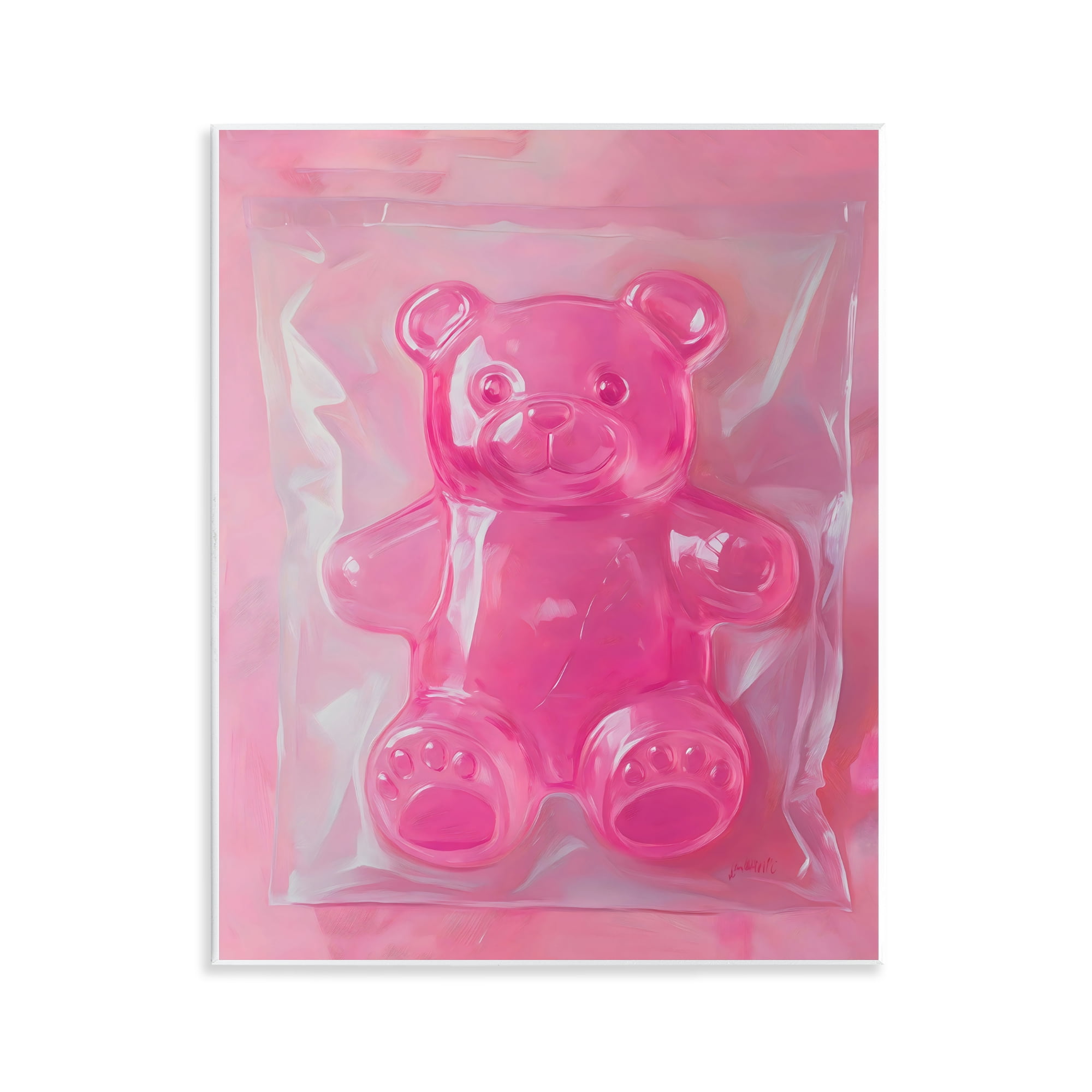 Stupell Industries Pink Gummy Candy Bear Wall Plaque Art, design by The Prints Vibe