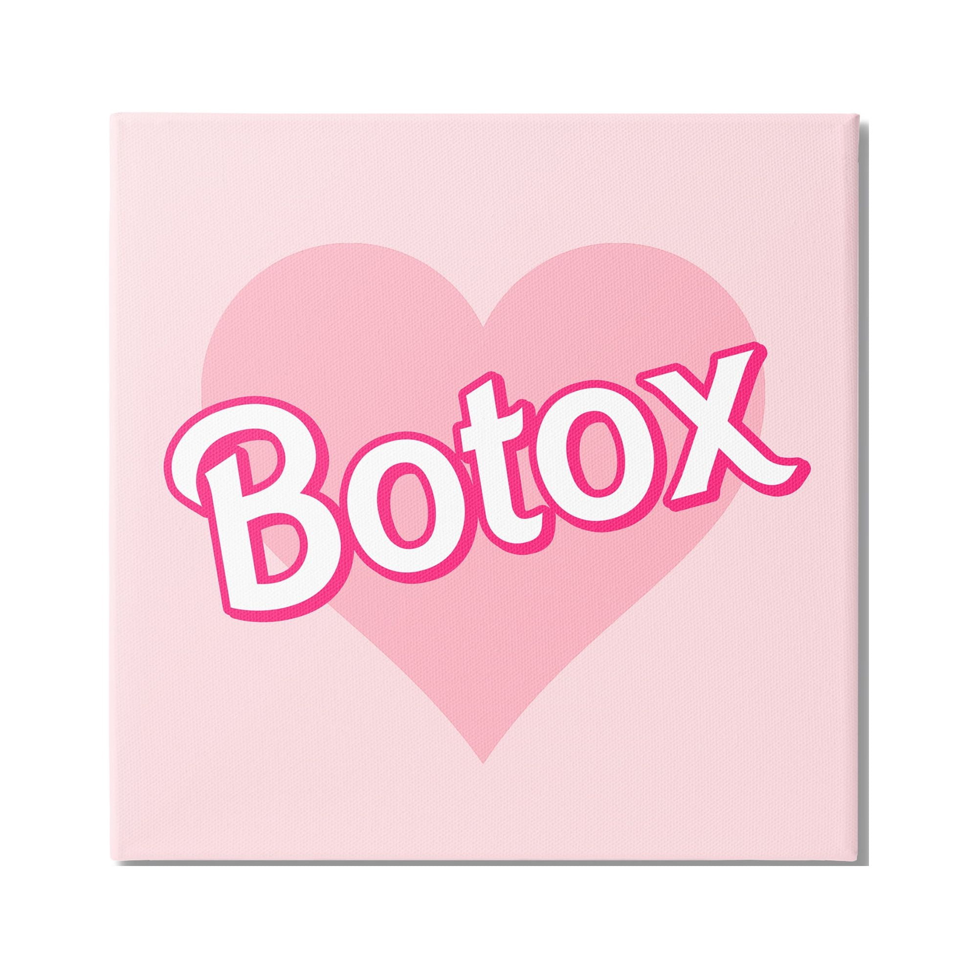 Stupell Industries Pink Heart Botox Inspirational Painting Gallery Wrapped Canvas Print Wall Art, 30 x 30