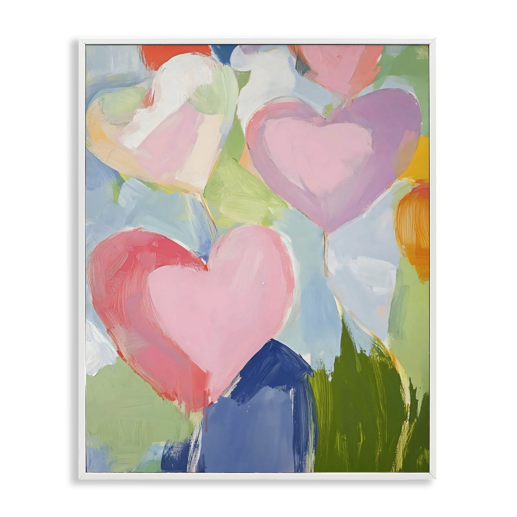 Stupell Industries Pink Hearts Abstraction White Framed Giclee Art, design by The Prints Vibe