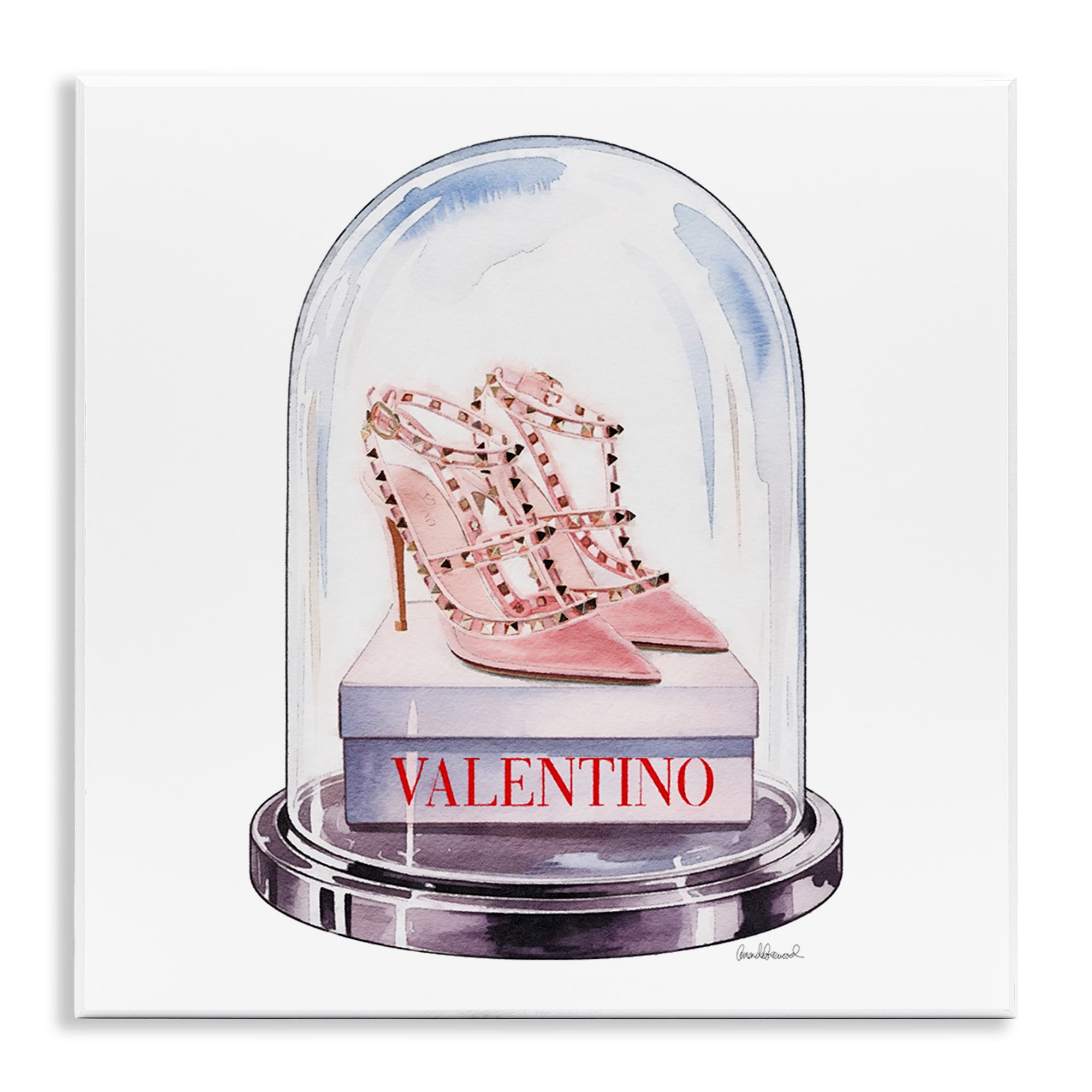 Stupell Industries Pink Heels in Bell Jar Wall Plaque Art, design by Amanda Greenwood