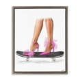 thumbnail image 1 of Stupell Industries Pink Heels on Skateboard Fashion Painting Brown Floater Framed Canvas Art Print Wall Art, 25 x 31, 1 of 2