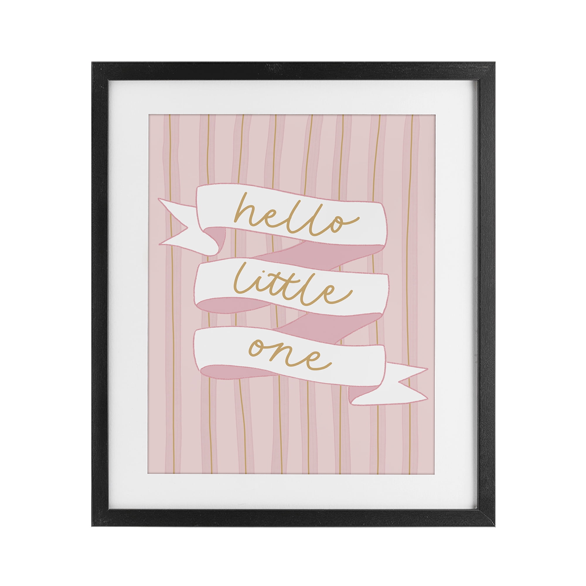 Stupell Industries Pink Hello Little One Black Framed Print Under Glass, design by Amanda Houston