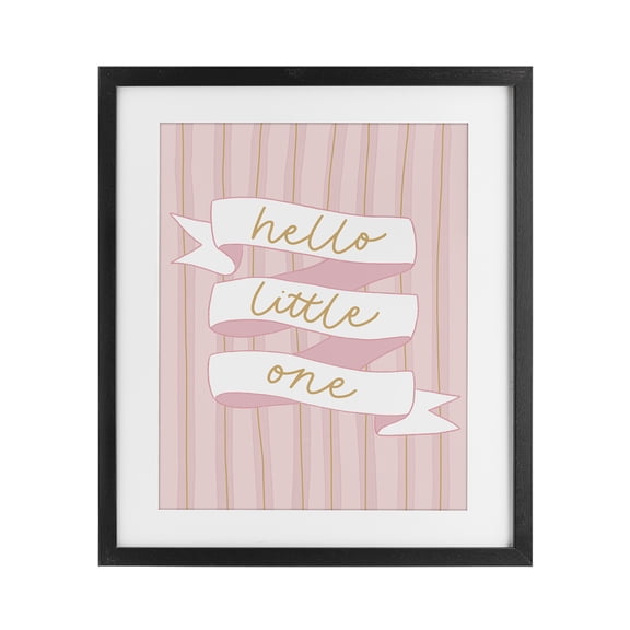Stupell Industries Pink Hello Little One Black Framed Print Under Glass, design by Amanda Houston