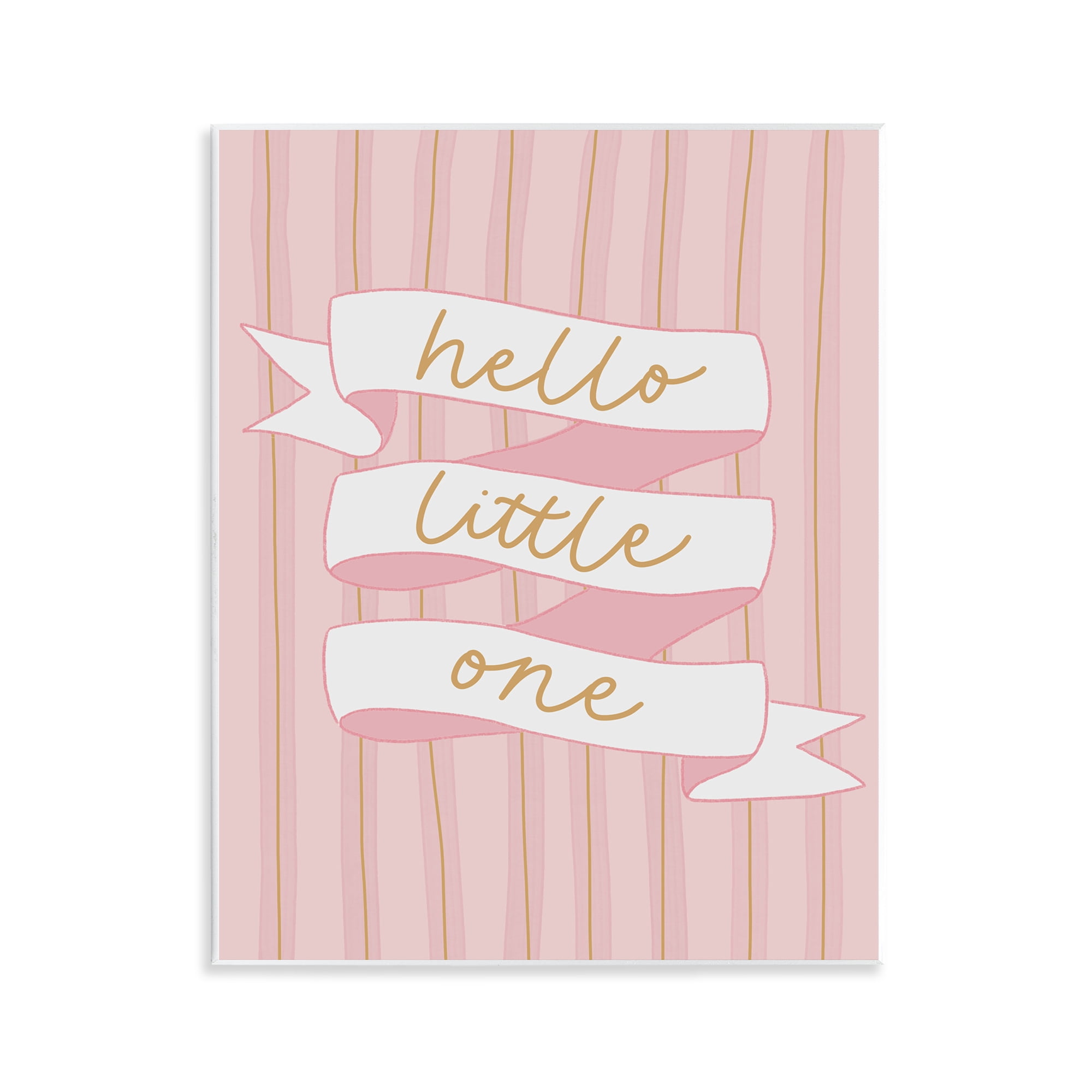 Stupell Industries Pink Hello Little One Wall Plaque Art, design by Amanda Houston