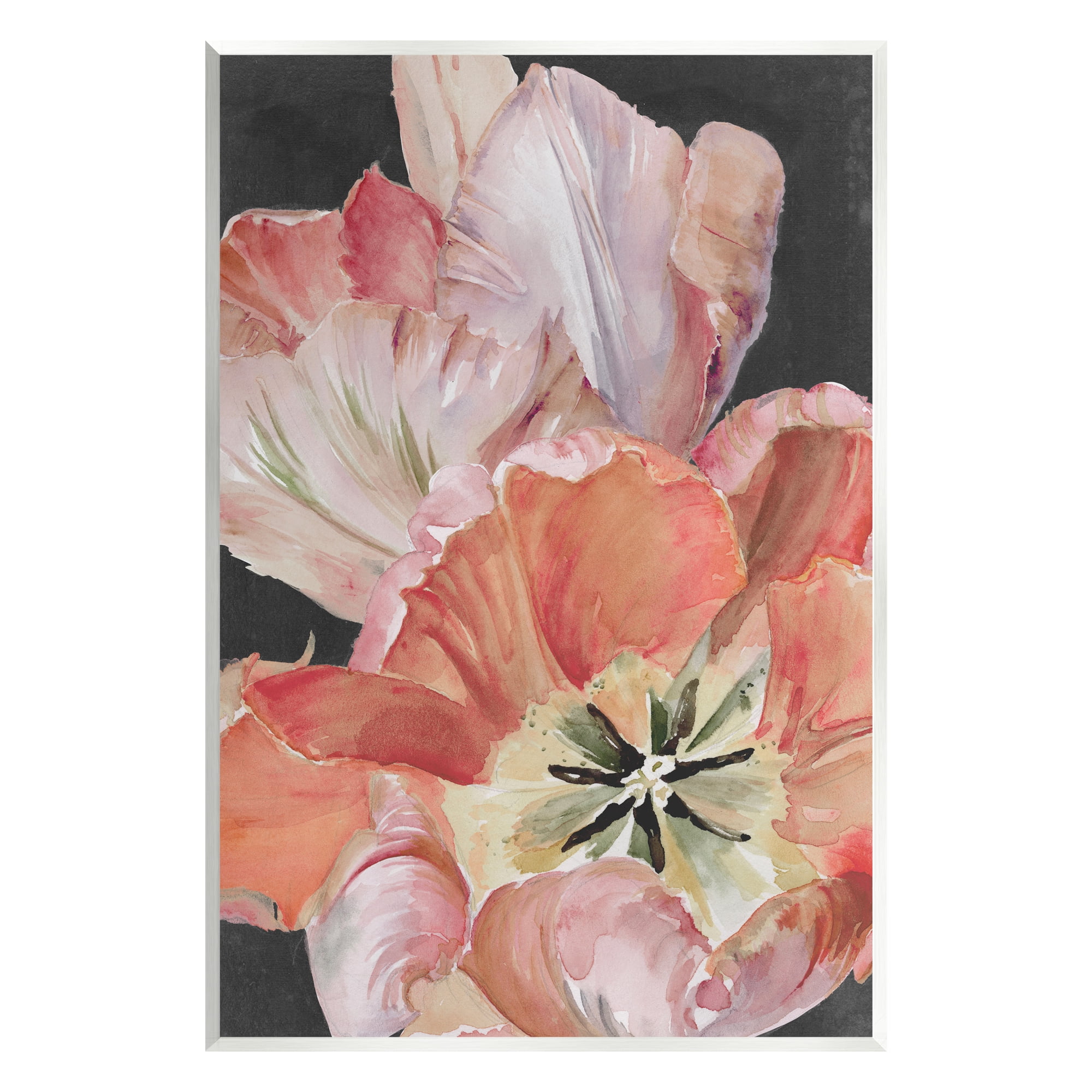 Pink Hibiscus Blooming Floral Art Print on MDF Wood