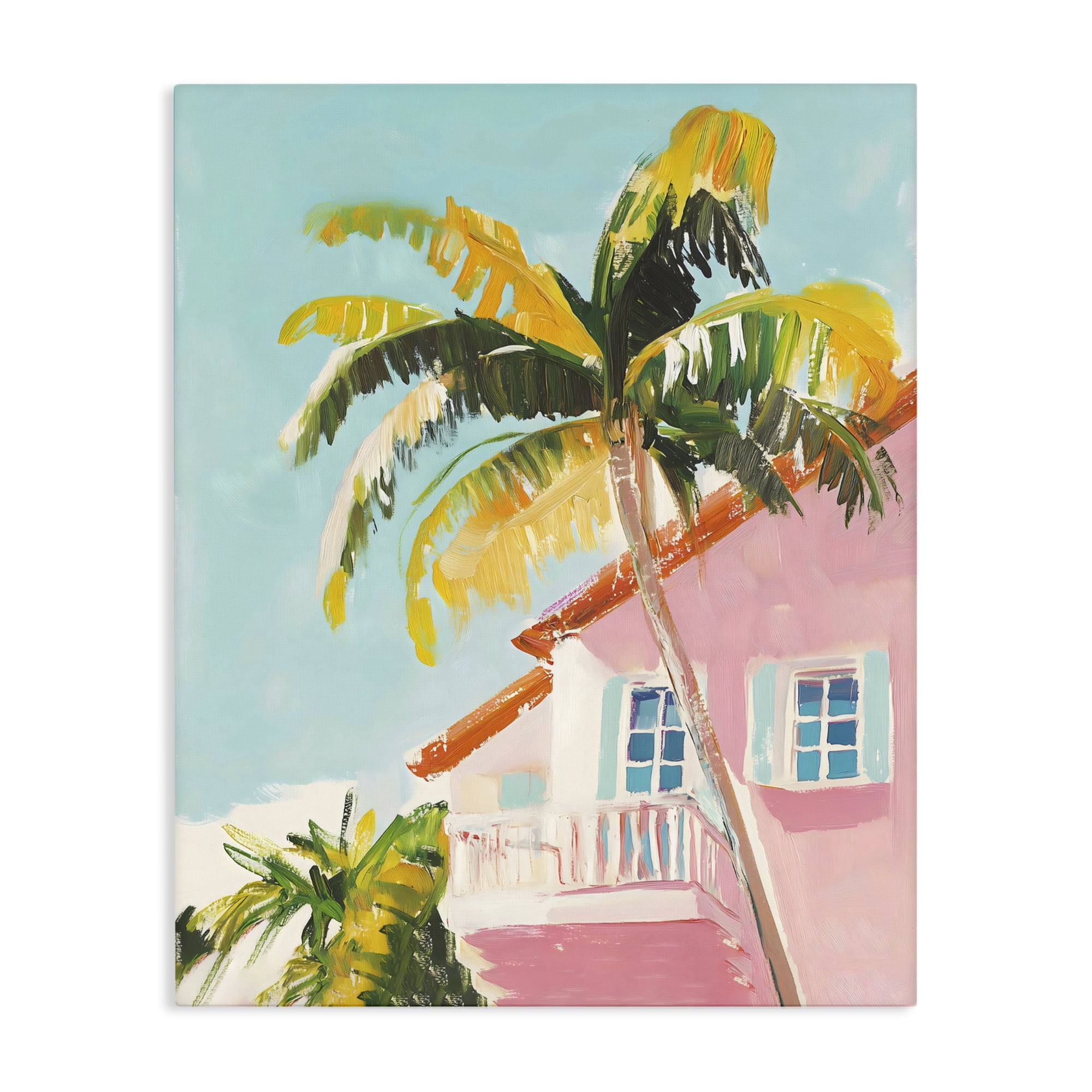 Stupell Industries Pink House Palm Tree Canvas Wall Art, design by The Prints Vibe