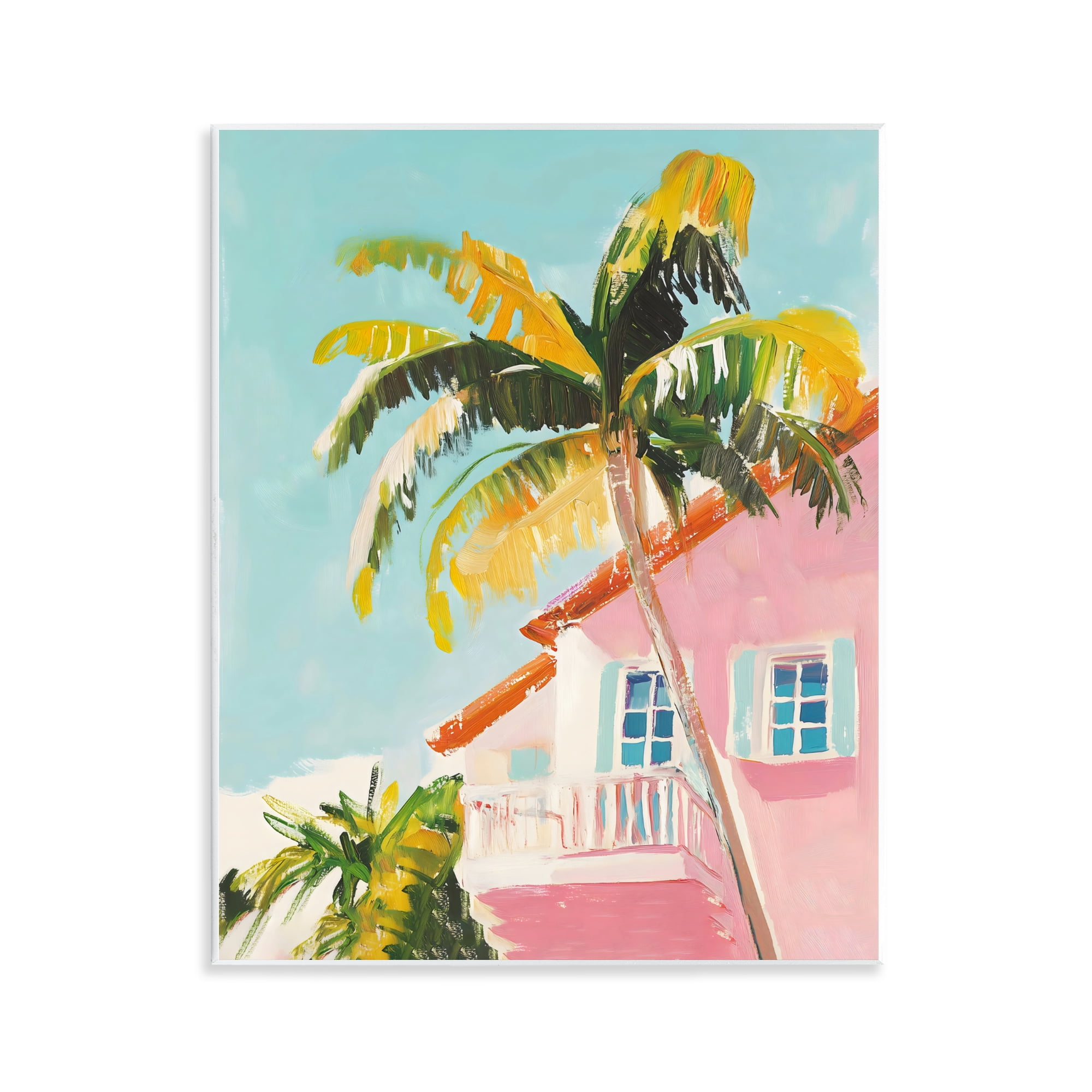 Stupell Industries Pink House Palm Tree Wall Plaque Art, design by The Prints Vibe