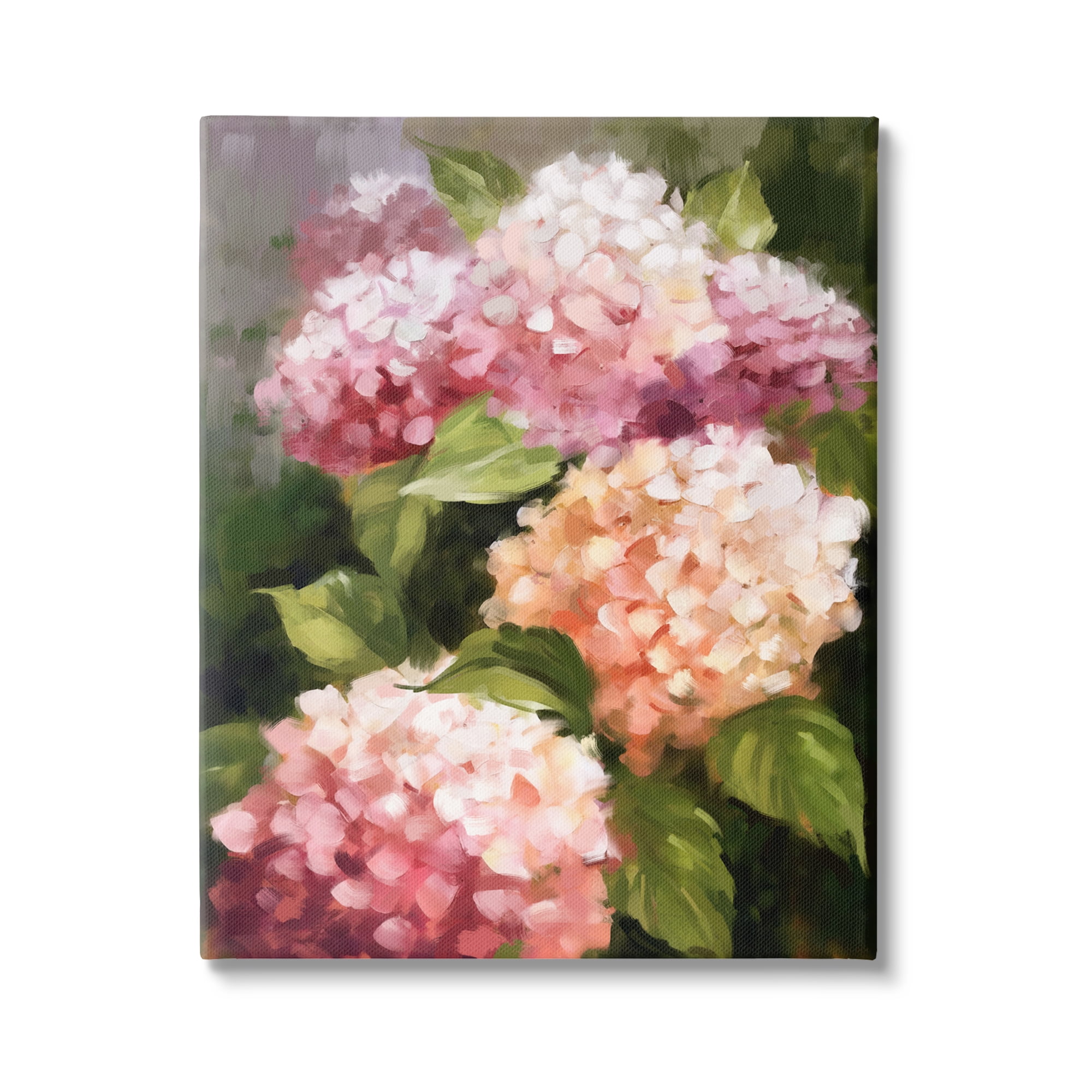 Stupell Industries Pink Hydrangea Blooms Botanical & Floral Painting Gallery Wrapped Canvas Print Wall Art, 30 x 40