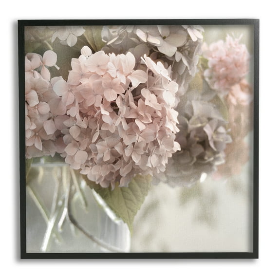 Stupell Industries Pink Hydrangeas Close Up Botanical & Floral Photography Black Framed Art Print Wall Art, 12 x 12