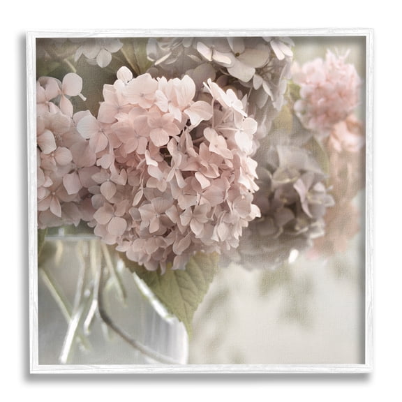 Stupell Industries Pink Hydrangeas Close Up Botanical & Floral Photography White Framed Art Print Wall Art, 17 x 17