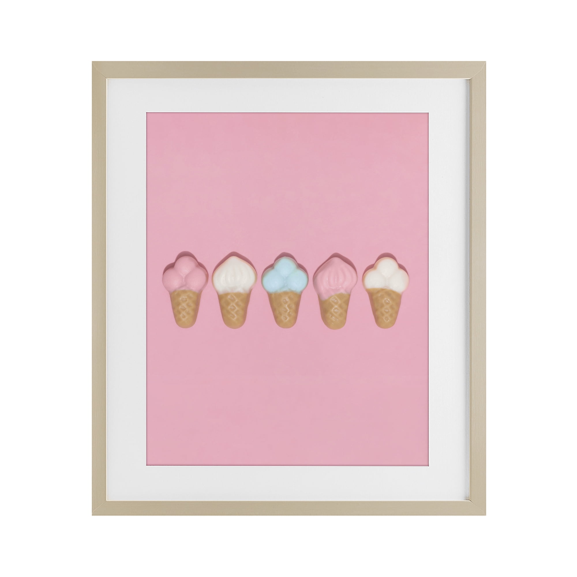 Stupell Industries Pink Ice Cream Candy Birch Framed Print Under Glass, design by LISH Creative