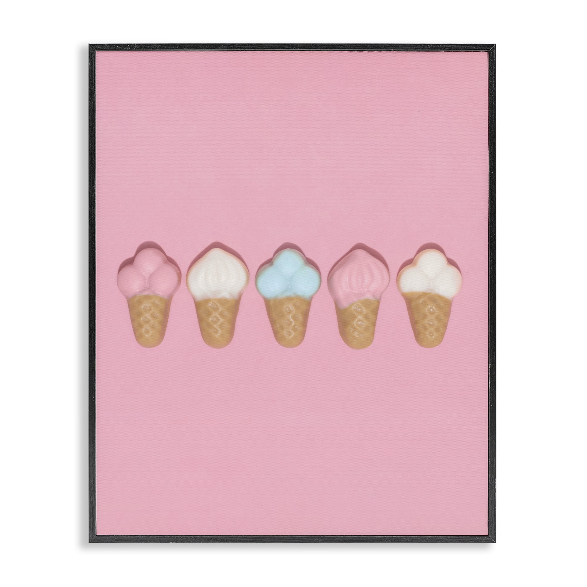Stupell Industries Pink Ice Cream Candy Black Framed Giclee Art, design by LISH Creative